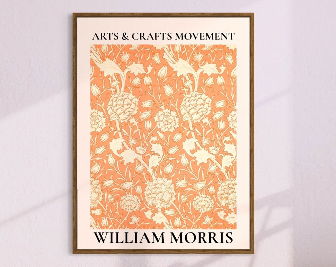 William Morris Botanical Art Nouveau, Vintage Flower Art Print