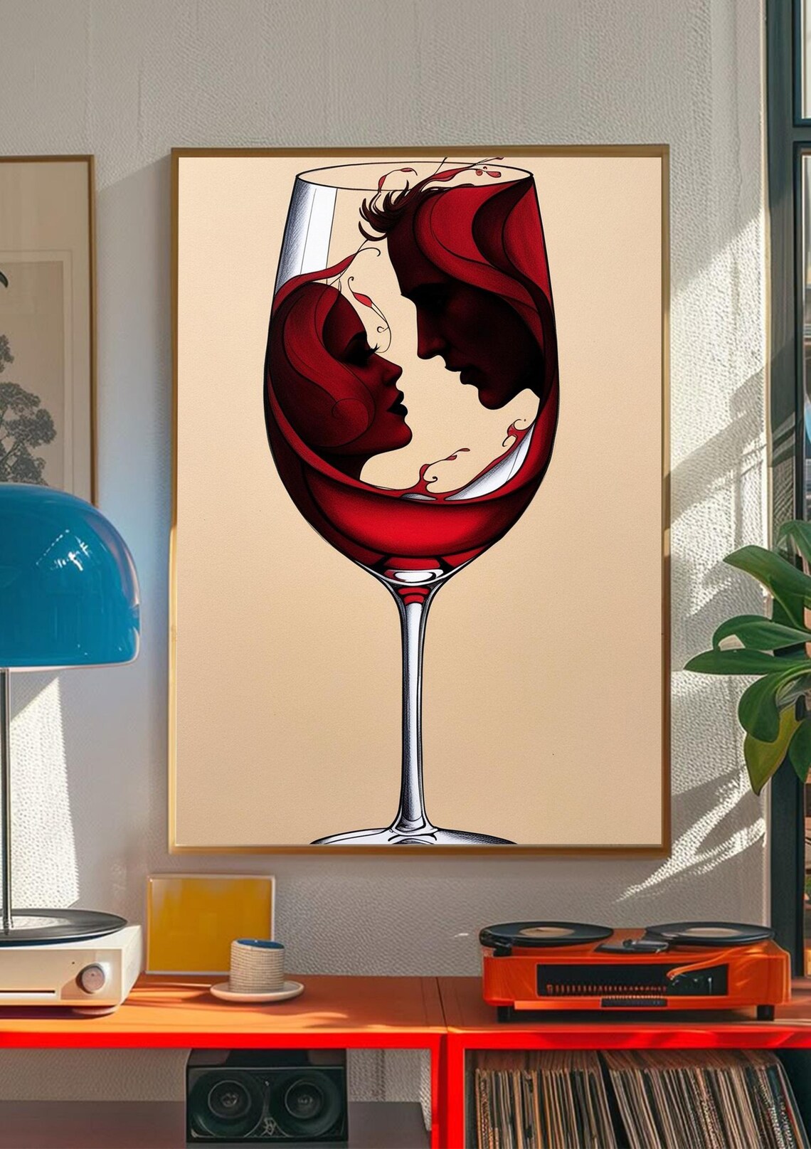 Romantic Wine Lovers, Couples Gift Bedroom Decor - Image 5