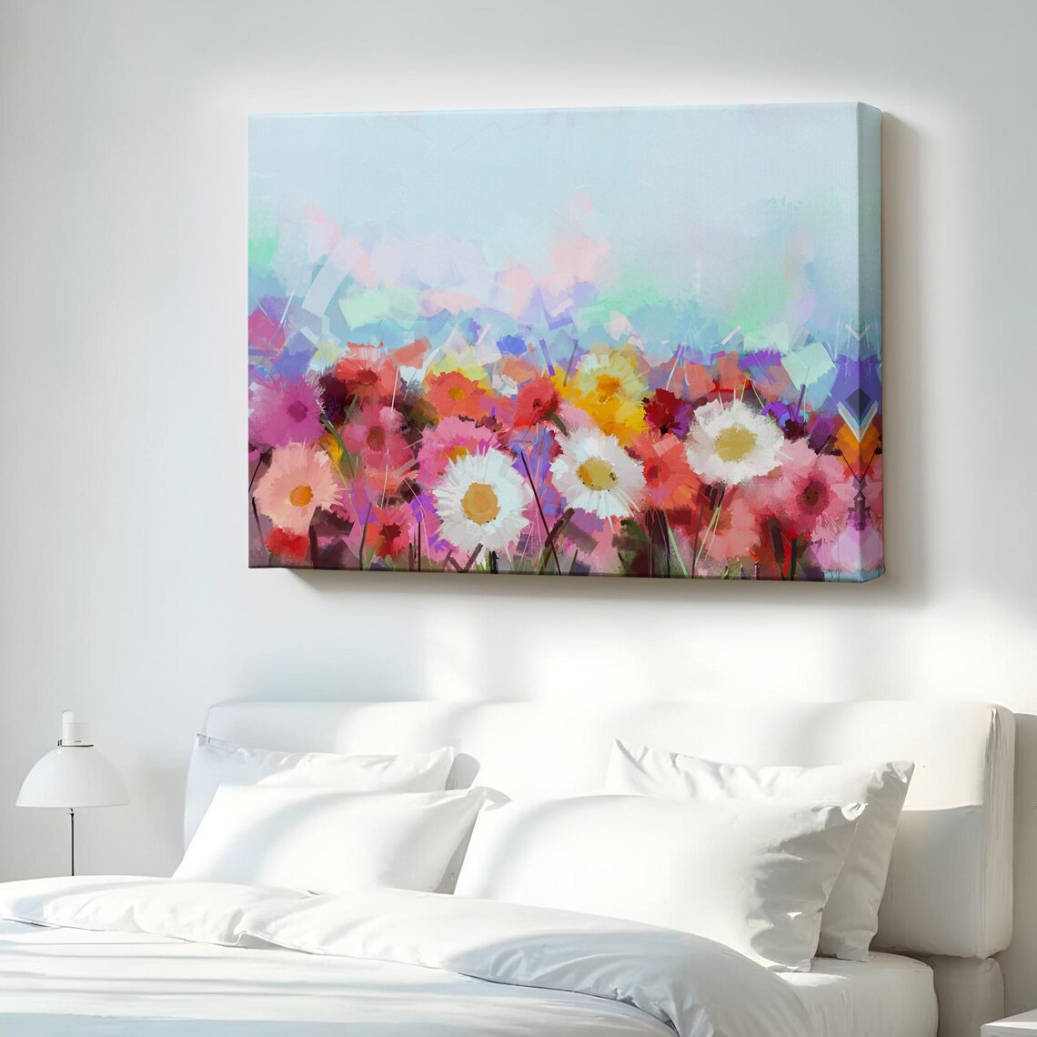 Wildflower Meadow Colorful Oil Painting Floral Canvas Botanical Wall Art