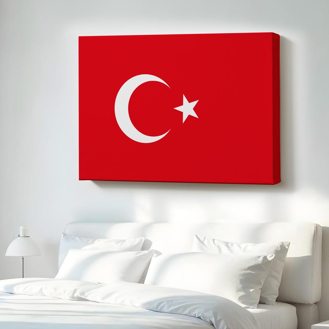 Turkish National Flag Crescent Star Red Canvas Wall Display Poster