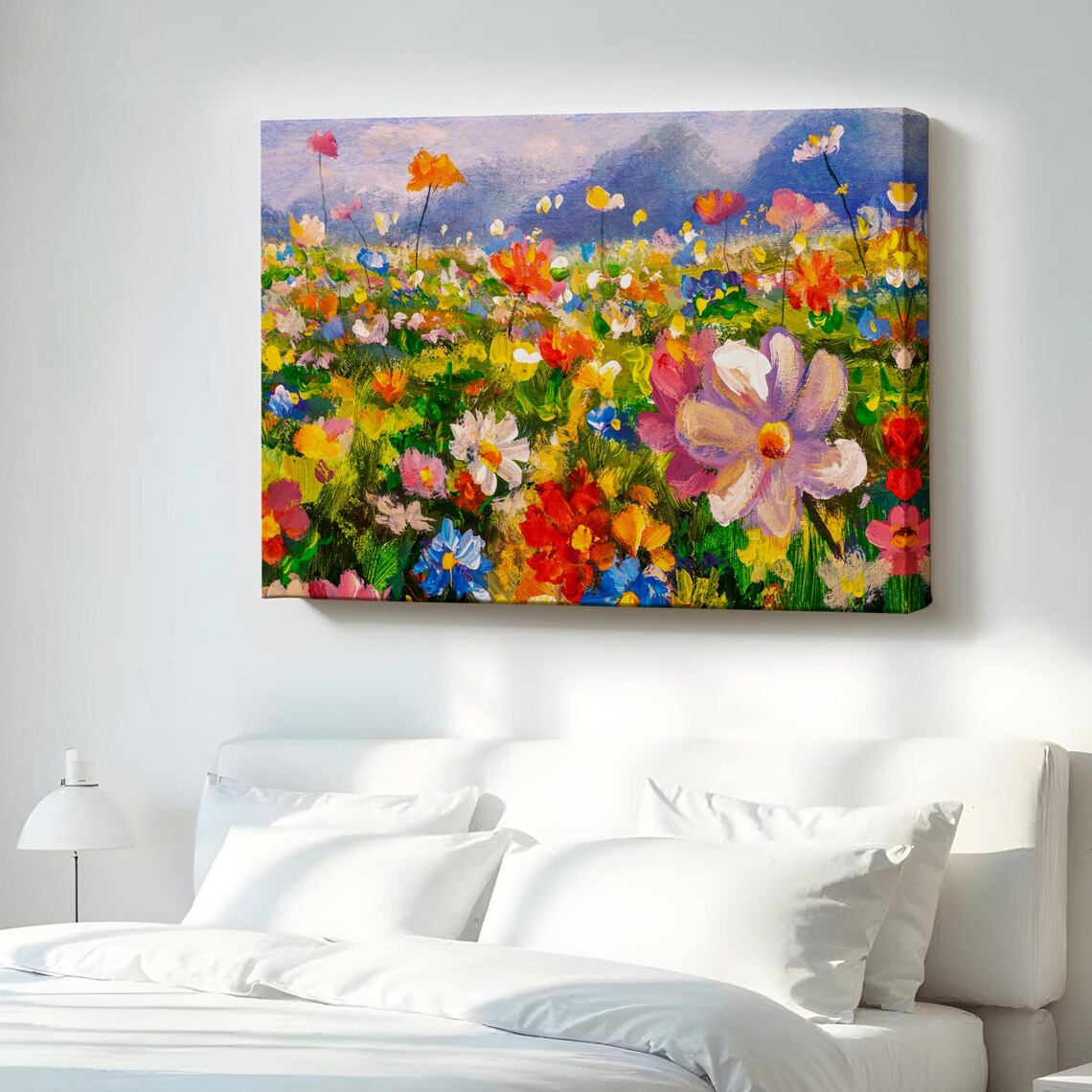 Bright Colorful Wildflower Meadow Oil Painting Floral Field Poster