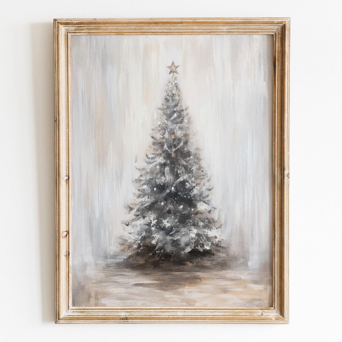 Neutral Christmas Tree Minimalist Painting Holiday Decor Poster - Image 3