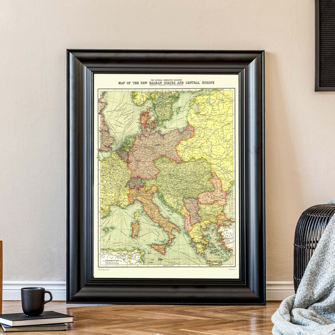 New Balkan States Central Europe Vintage National Geographic Map Poster - Image 3
