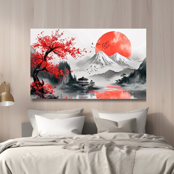 Japanese Monochrome Shinto Shrine Art Print