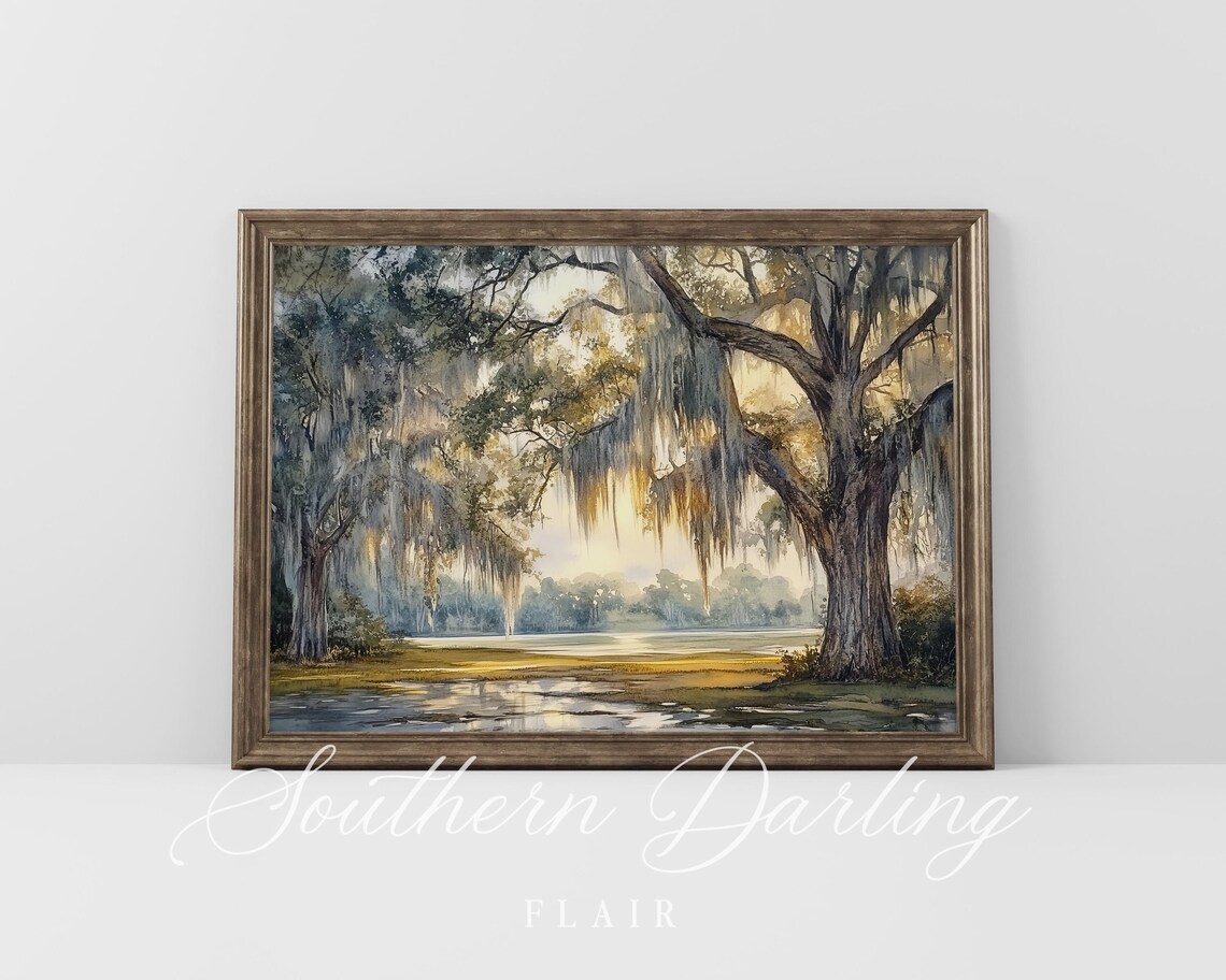 Live Oak Tree Southern Landscape Art Print - Image 5