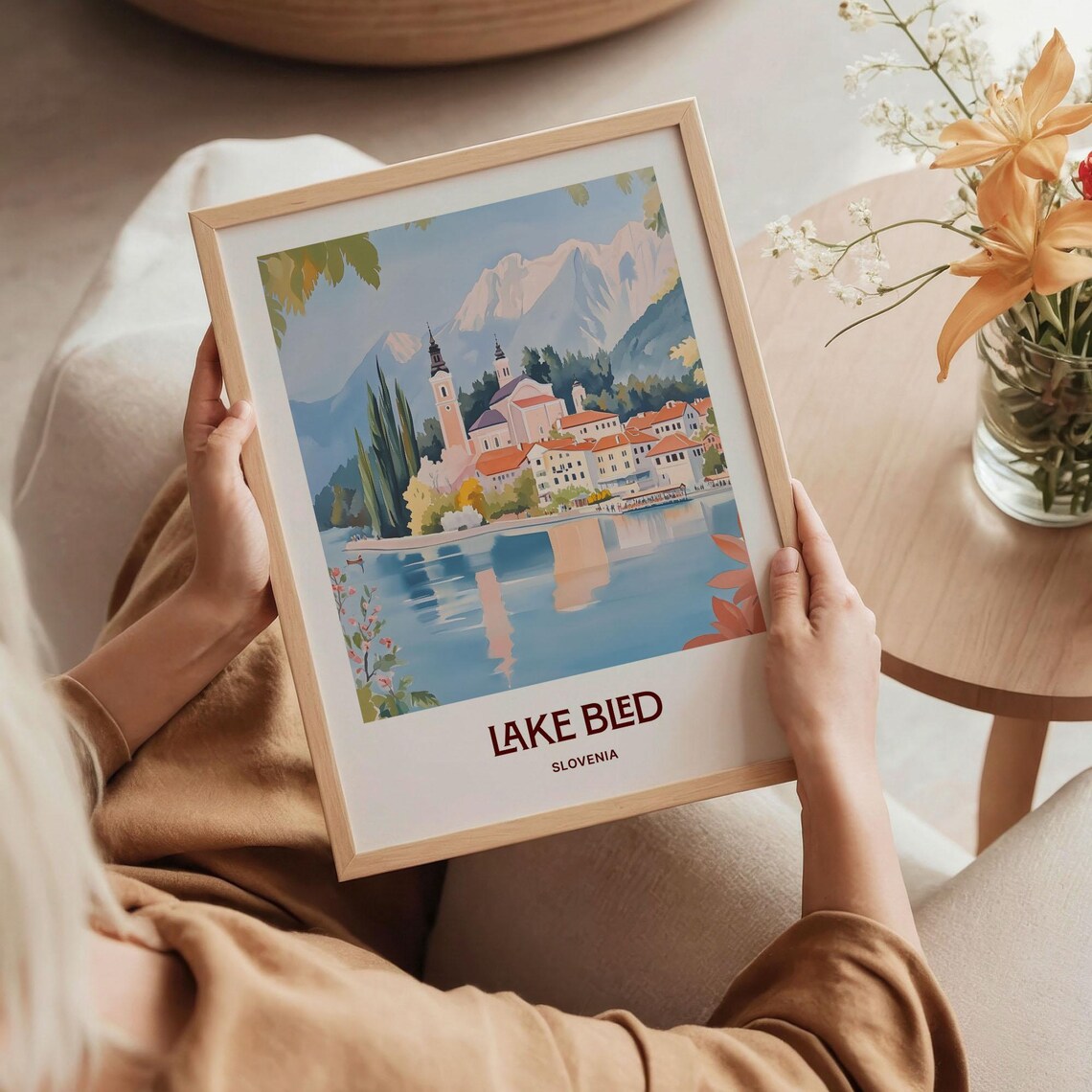 Lake Bled Slovenia Island Church Mountain Lake Travel Poster - Image 5