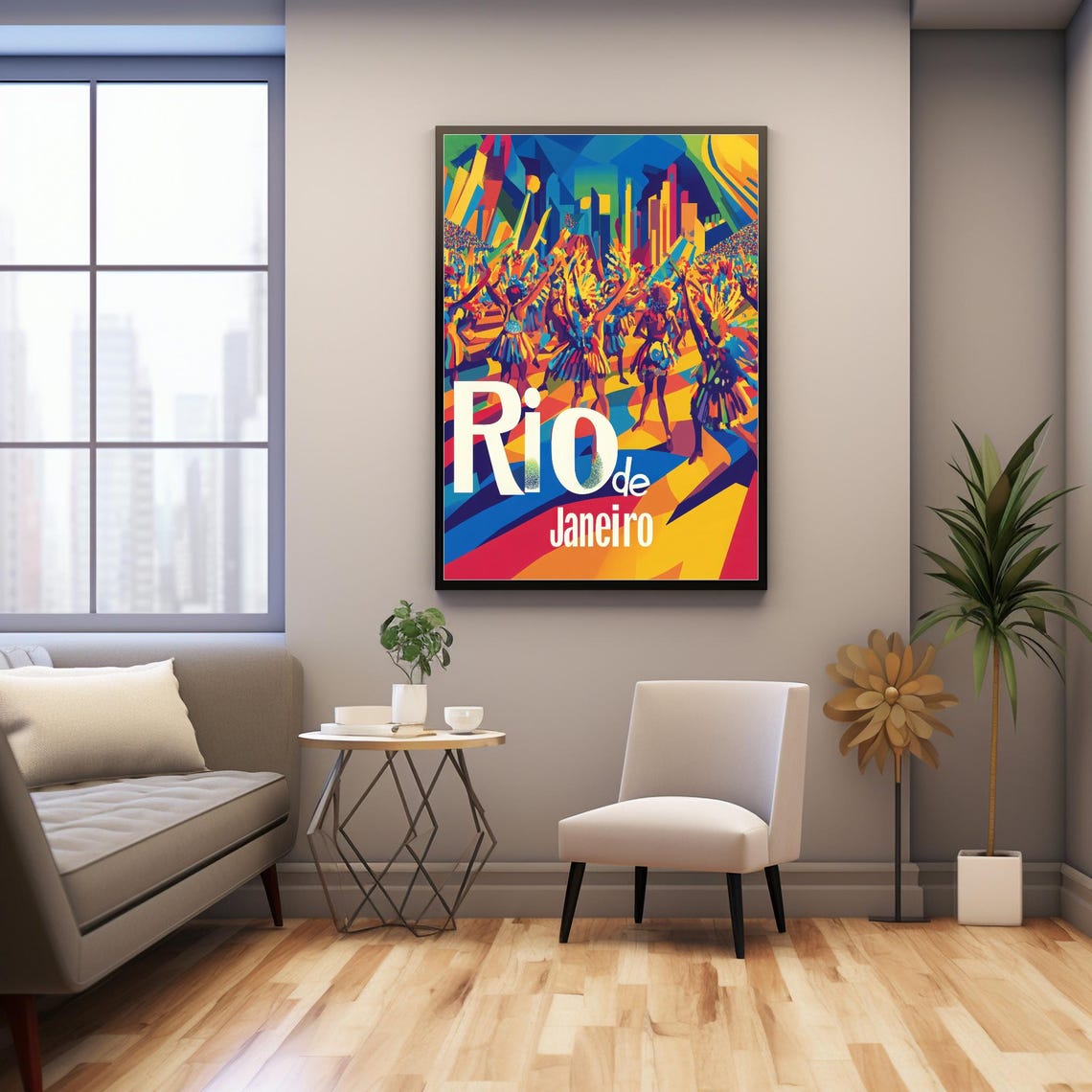 Rio De Janeiro Carnival Celebration Vibrant Art Print With Energetic Dancers And Bold Colorful Design - Image 3