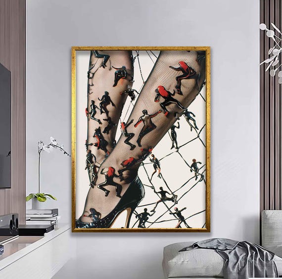 Surreal Fashion Wall Art Unique Abstract Print Modern Aesthetic Decor Creative Statement Artwork Trendy Home And Office Design