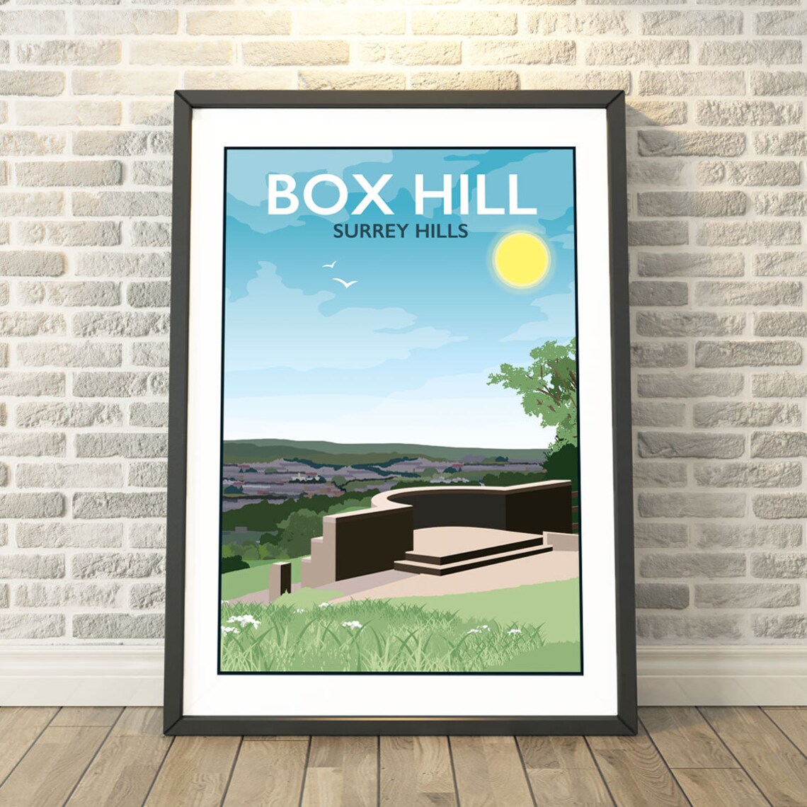 Box Hill Surrey Travel Poster, Memory Capture