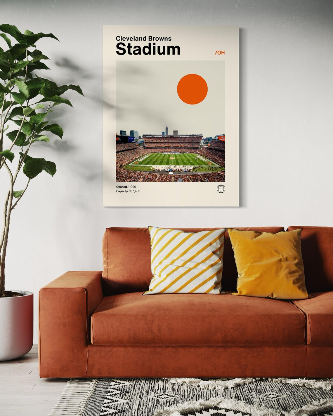 Cleveland Browns Stadium Minimalist Helvetica Art Print - Image 3