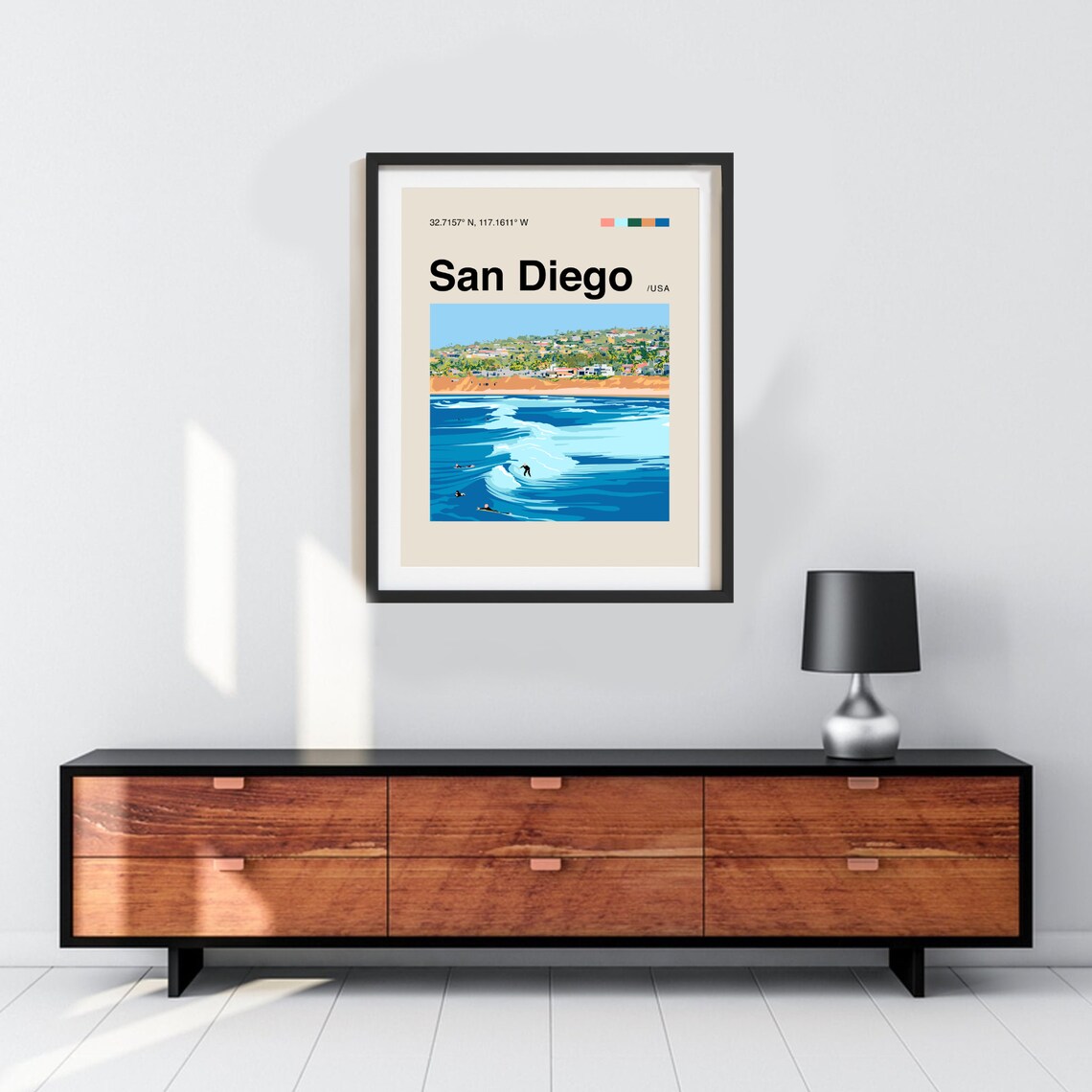 San Diego Minimalist Mid-Century Travel Poster - Image 2