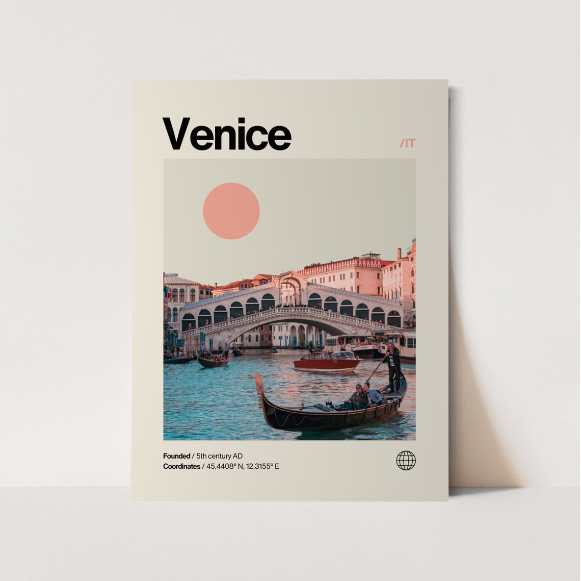 Venice Poster Minimalist Helvetica Mid Century Modern Venice Travel Print Venice Wall Art Venice Italy Art House Art Italy Art