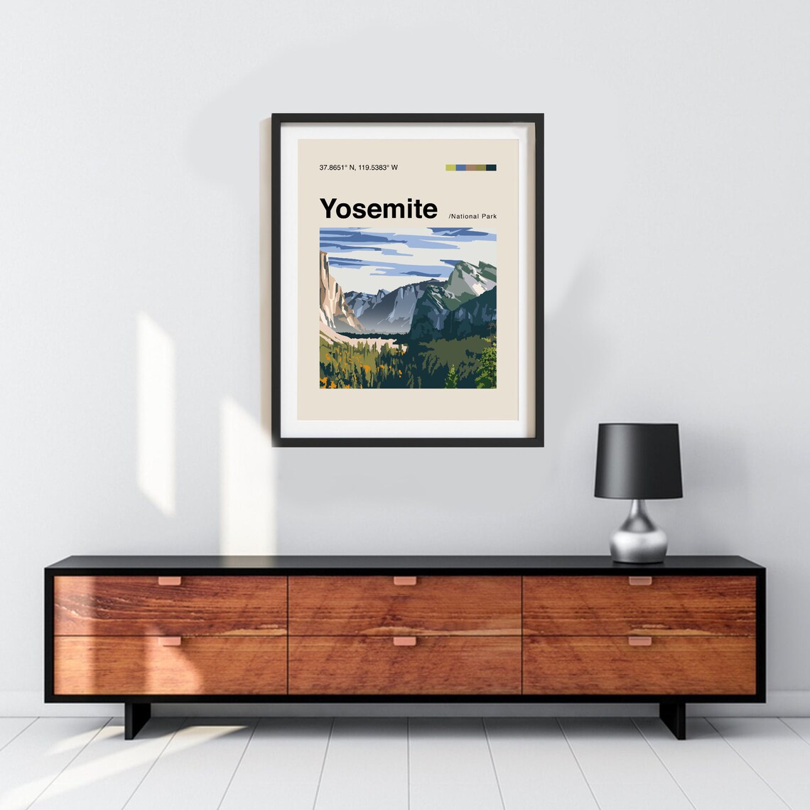 Yosemite National Park California Granite Valley Minimalist Travel Poster - Image 2