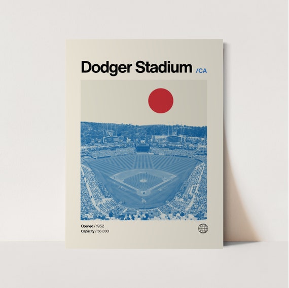 Dodger Stadium Minimalist Baseball Art Print