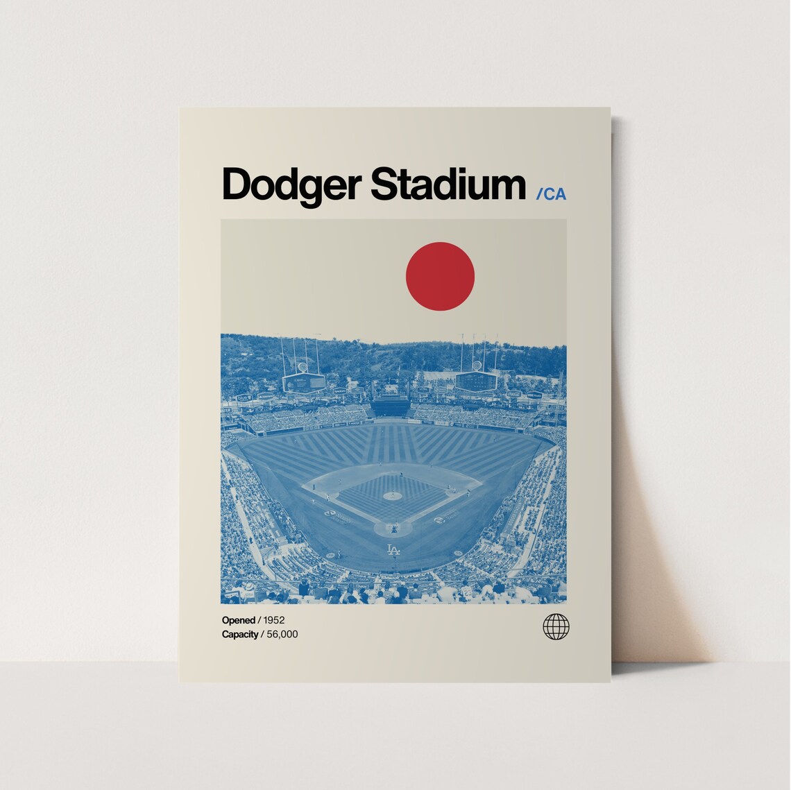 Dodger Stadium Minimalist Baseball Art Print