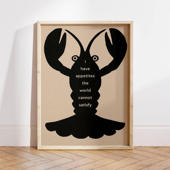Funny Lobster Quote Art Print Quirky Kitchen Decor