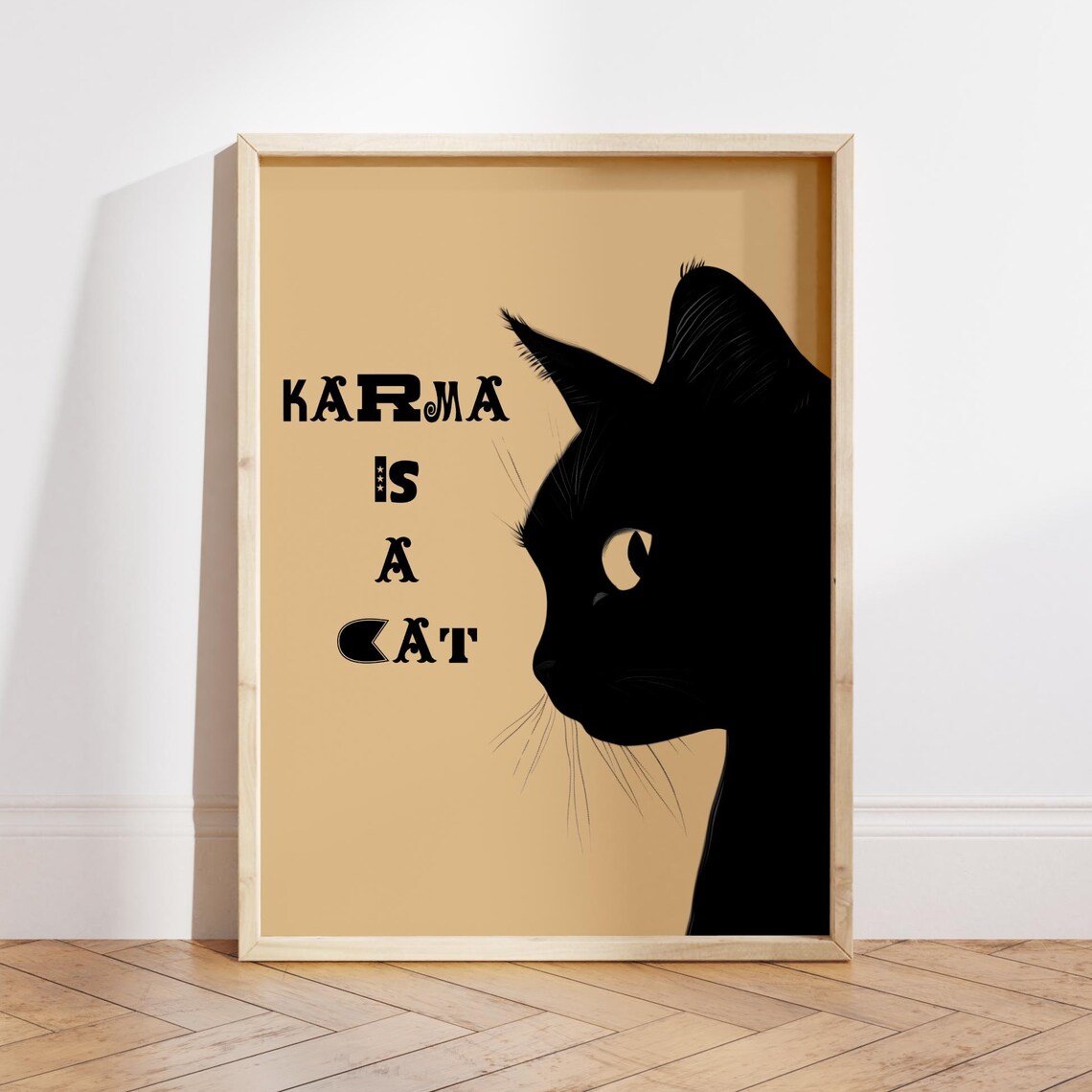 Karma Is A Cat, Preppy Cat Illustration