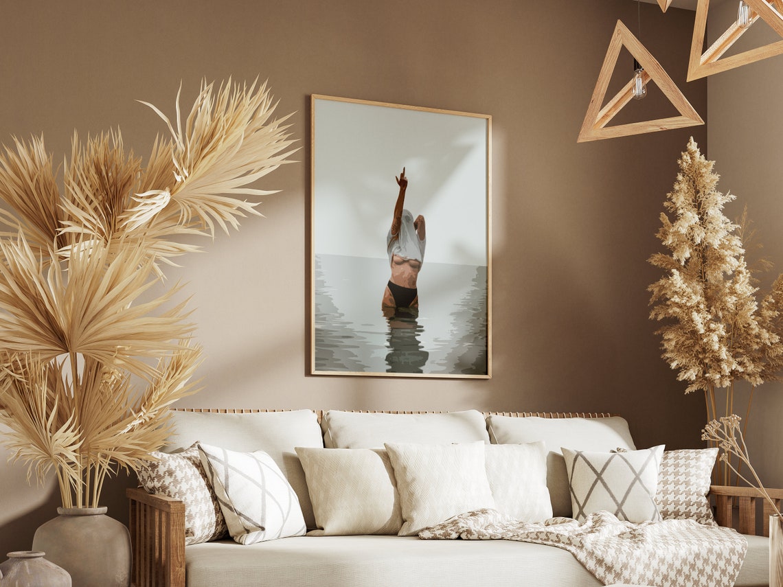 Minimalist Headstand Water Illustration Modern Art Style Poster - Image 3