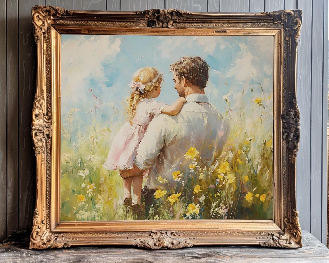 Fatherhood Print Father Daughter Art Gift For Dad Gift For Fathers Day Gift Daddys Girl Nursery Wall Art For Girl Bedroom Wall Art - Image 3