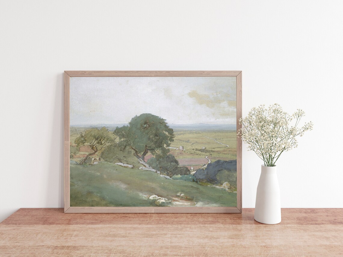 Vintage Country Landscape Painting Poster Print - Image 4