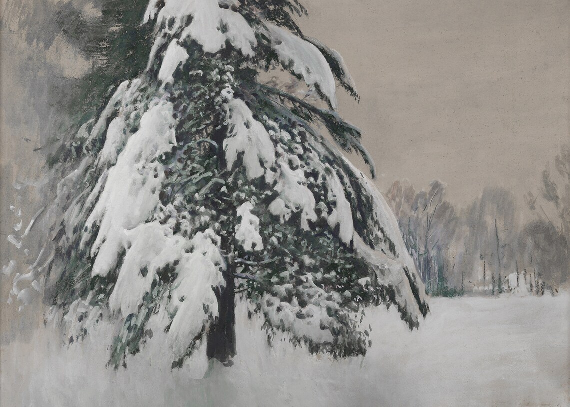 Vintage Winter Landscape Art Print, Cozy Decor - Image 4