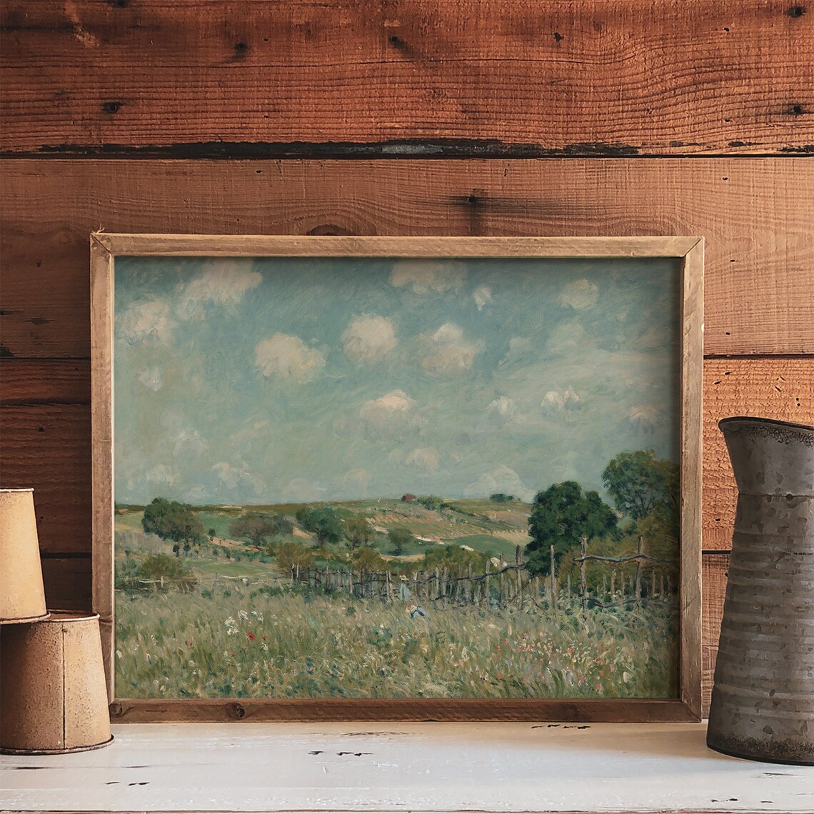Vintage Spring Landscape Art Print, Nursery Farmhouse - Image 4
