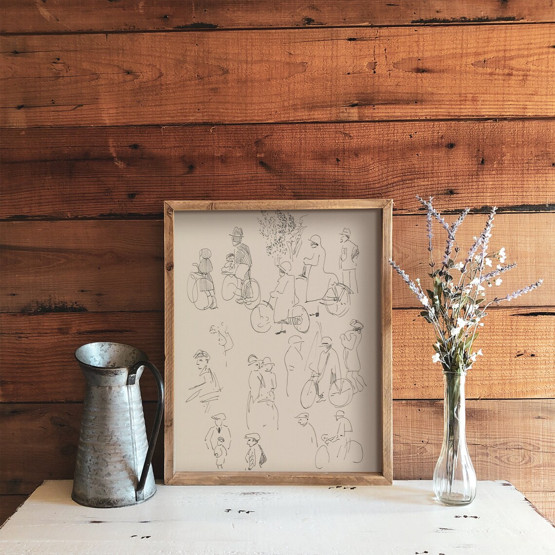 Vintage Portrait Study Drawing, Figure Sketch Art Print - Image 2