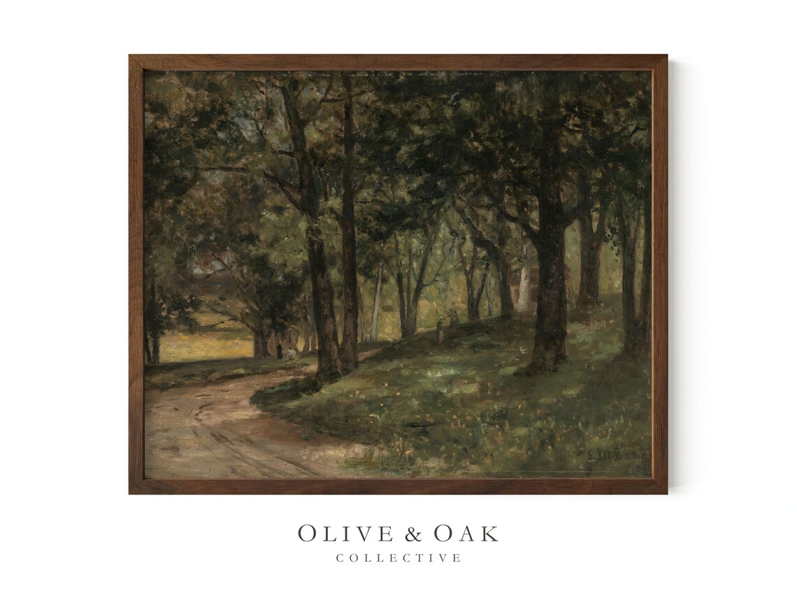 Vintage Forest Landscape, Country Oil Painting - Image 2