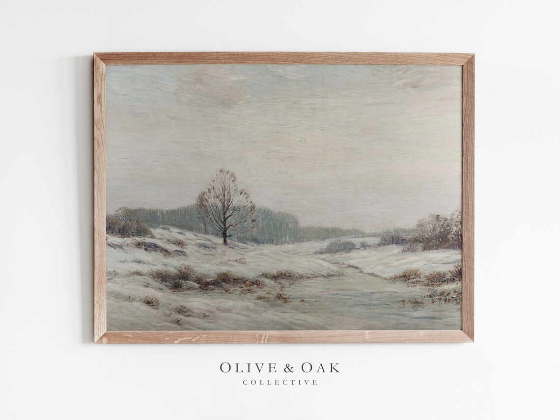 Winter Landscape - Rustic Cabin Art
