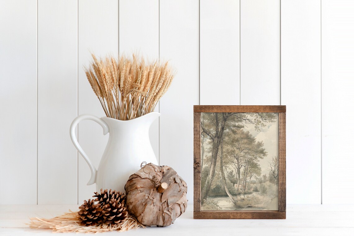 Farmhouse Landscape Art Print, Neutral Country Decor - Image 4