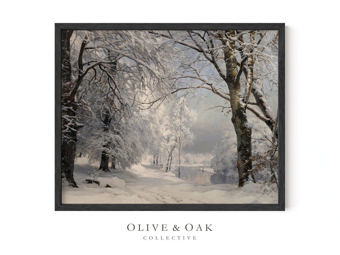 Winter Landscape Snow Painting, Nature Art Print - Image 3