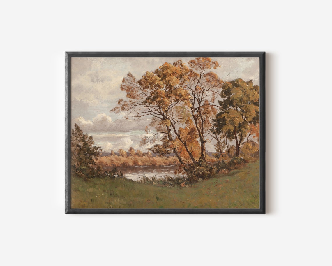 Fall Landscape Painting, Vintage Art Print - Image 2