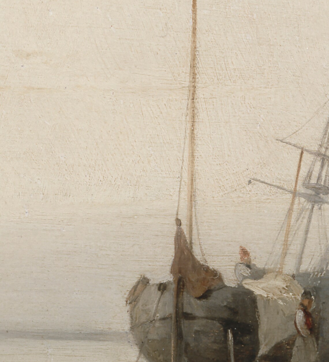 Vintage Neutral Seascape Painting, Nautical Coastal Art Print - Image 4