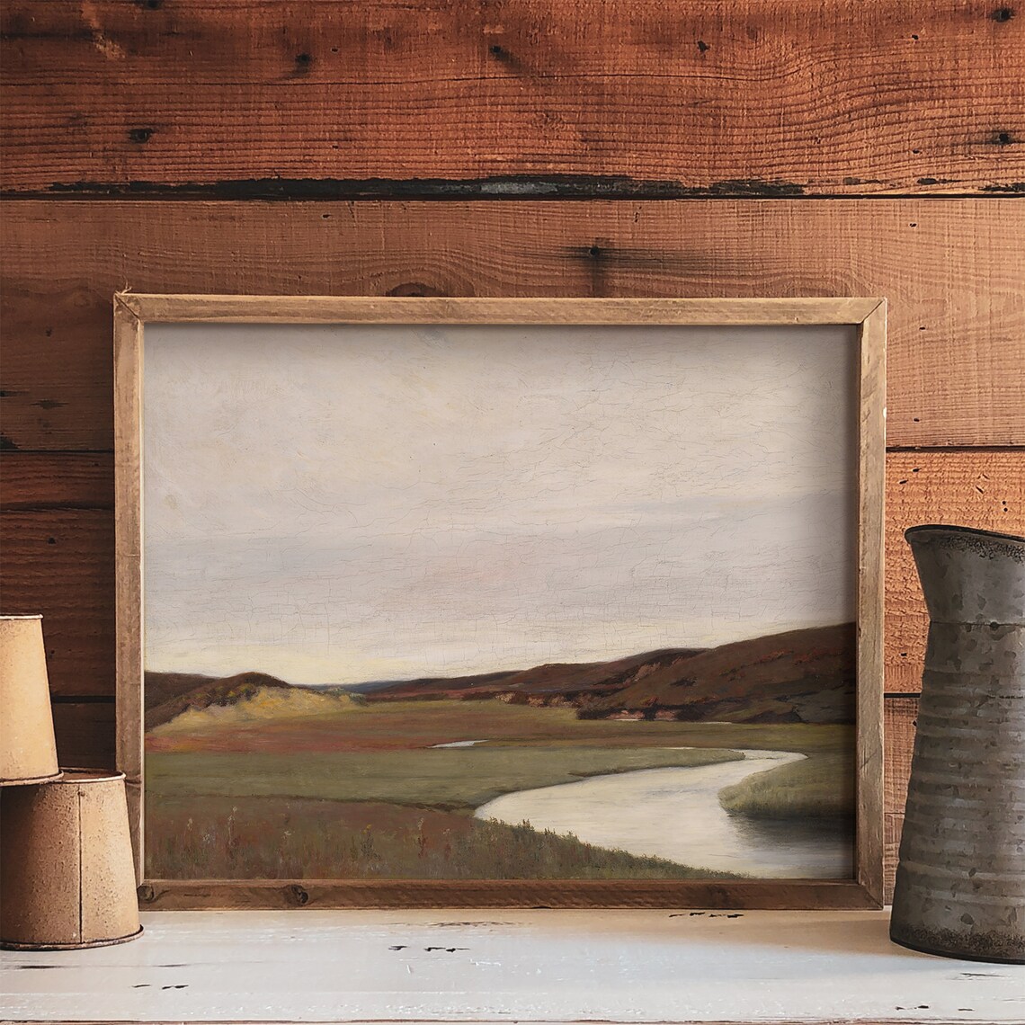 Vintage Landscape Art Print, Moody Warm Decor - Image 2