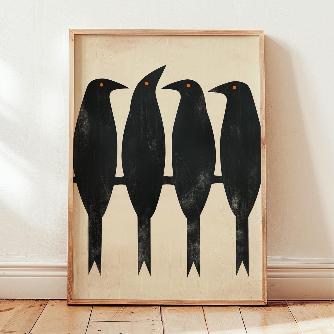 Black Birds Art Print Southwestern Minimalist Decor