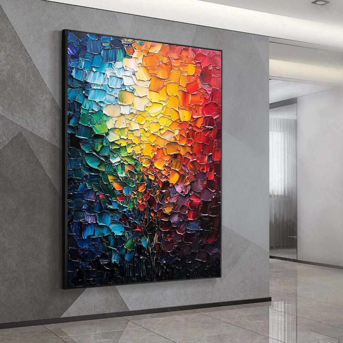 Abstract Impasto Painting, Boho Living Room Art Print - Image 7