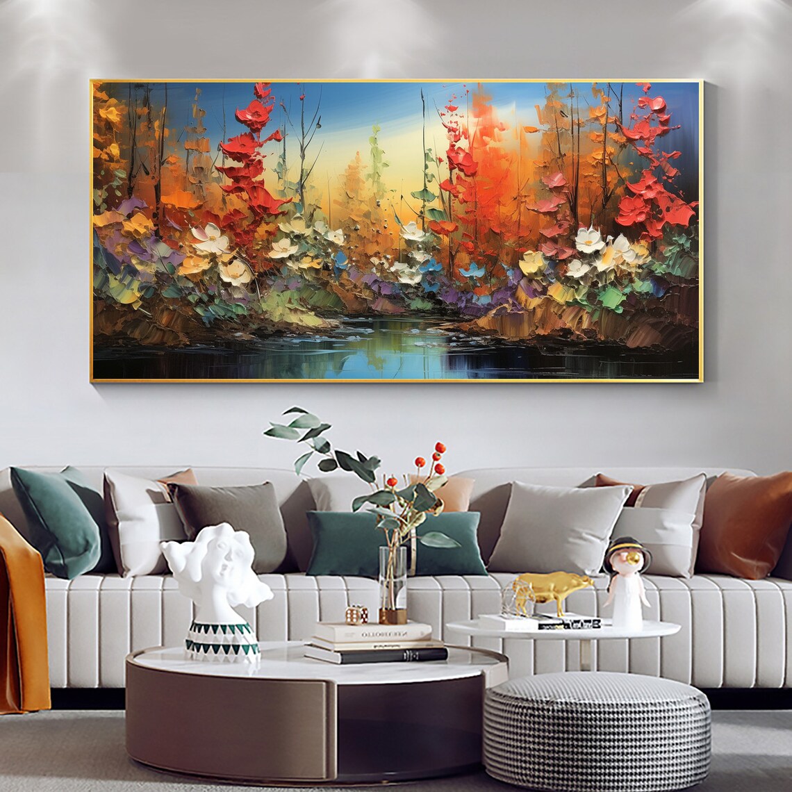 Autumn Nature Landscape, Abstract Flower Art Print - Image 2