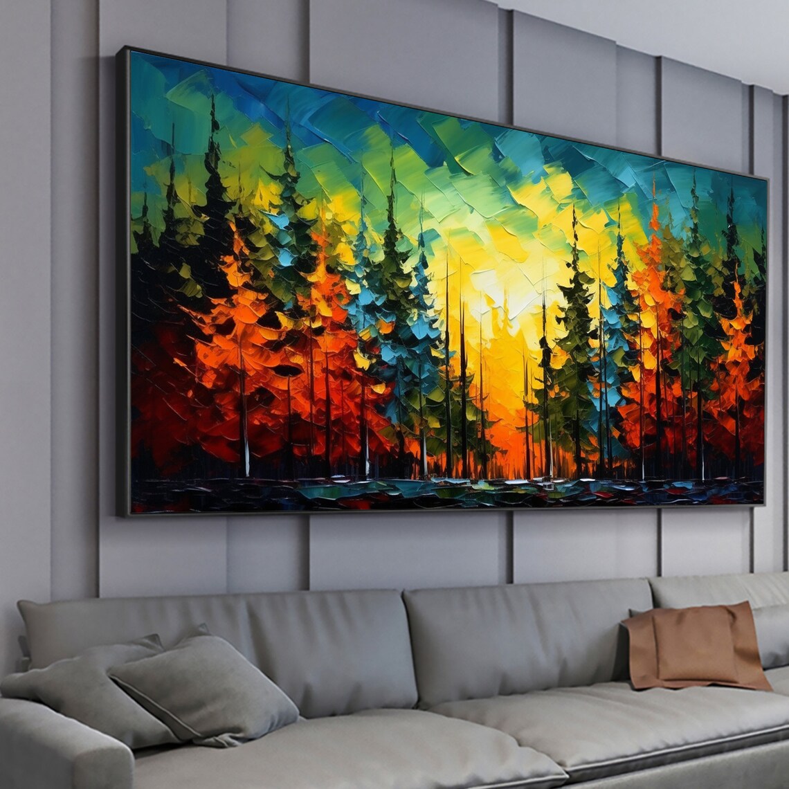 Custom Forest Oil Painting, Colorful Tree Wall Art Print - Image 8