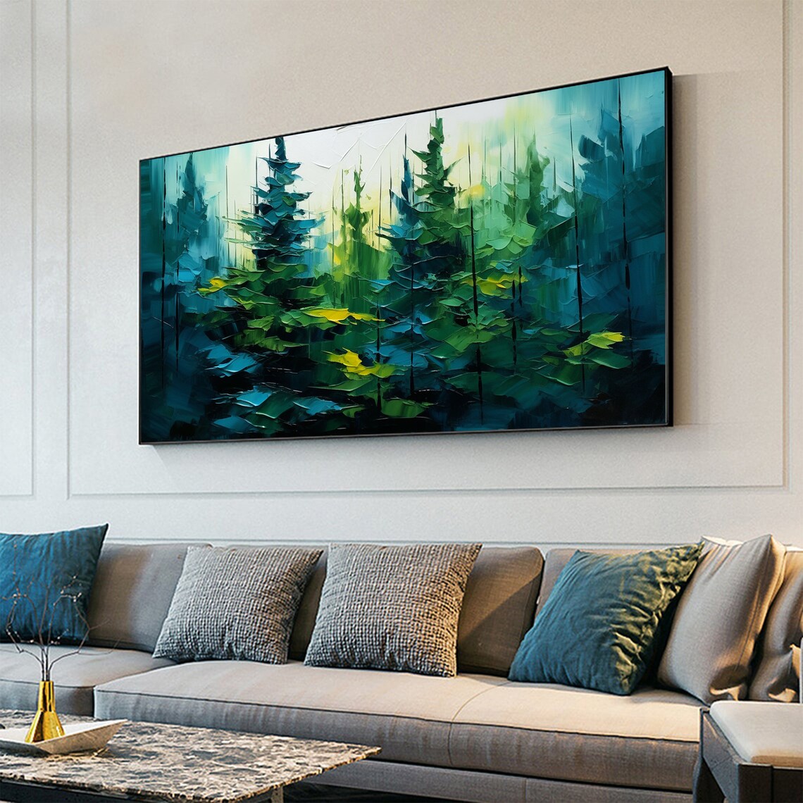 Abstract Forest Oil Painting, Minimalist Wall Art - Image 6