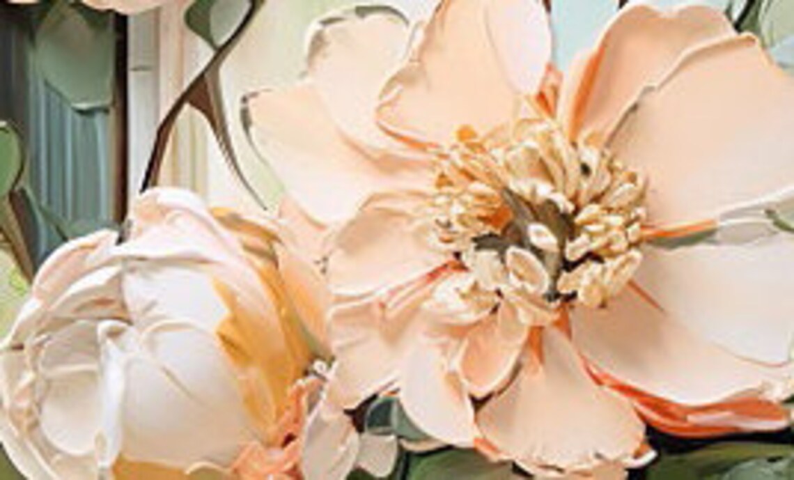 Abstract Flower Oil Painting, Minimalist Floral Print - Image 5