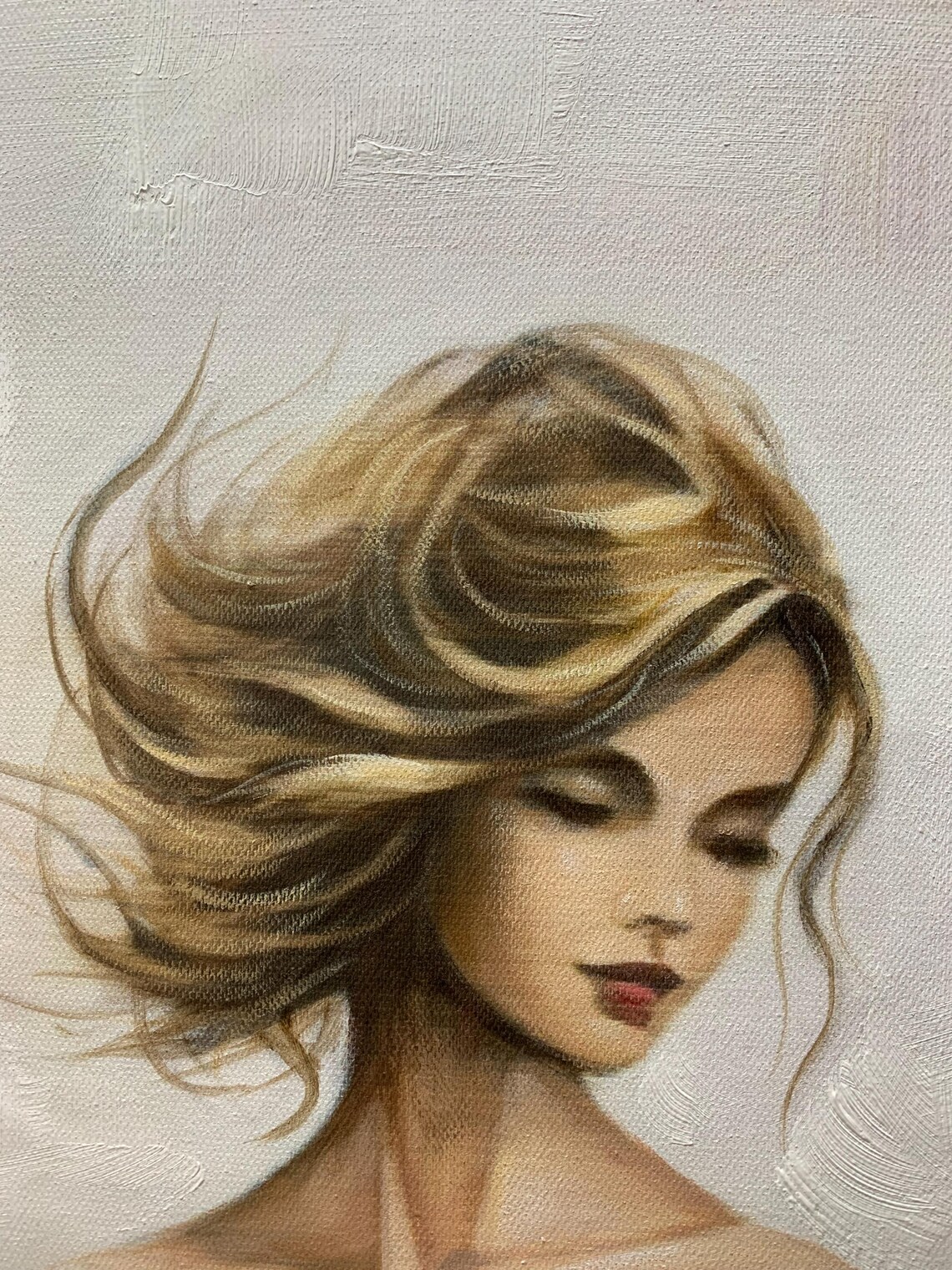 Woman In Red Dress Modern Abstract Portrait Painting Art Poster - Image 6