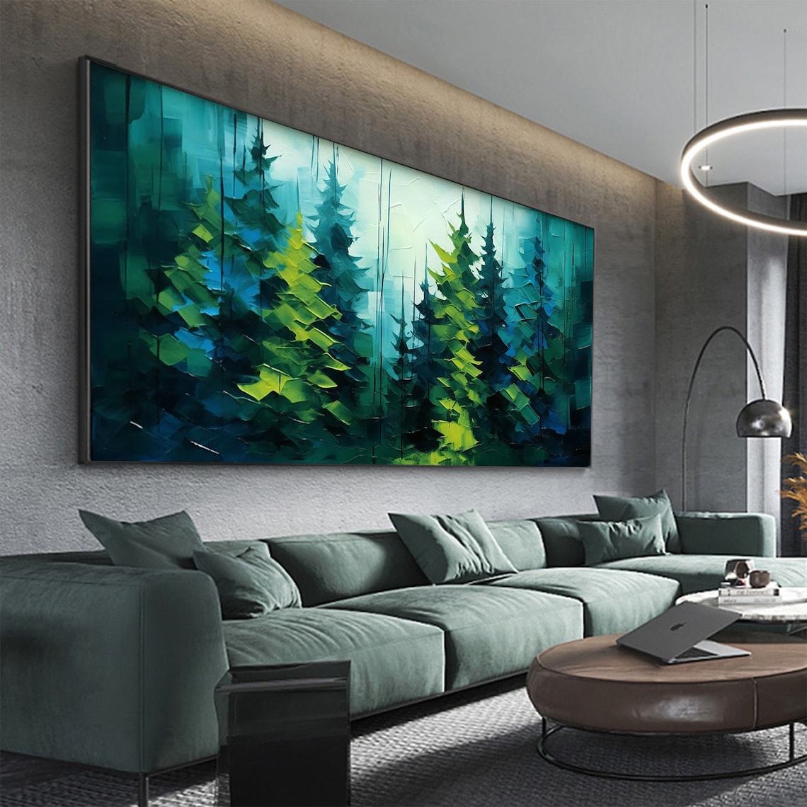 Custom Abstract Forest Oil Painting, Minimalist Art Print - Image 8