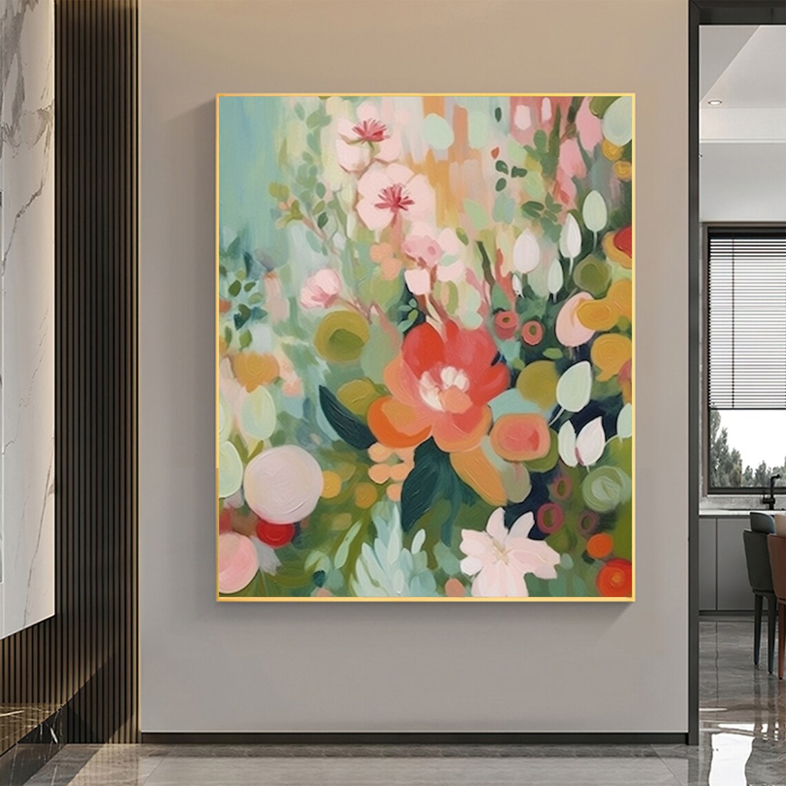 Abstract Green Flowers, Modern Floral Art Print - Image 8