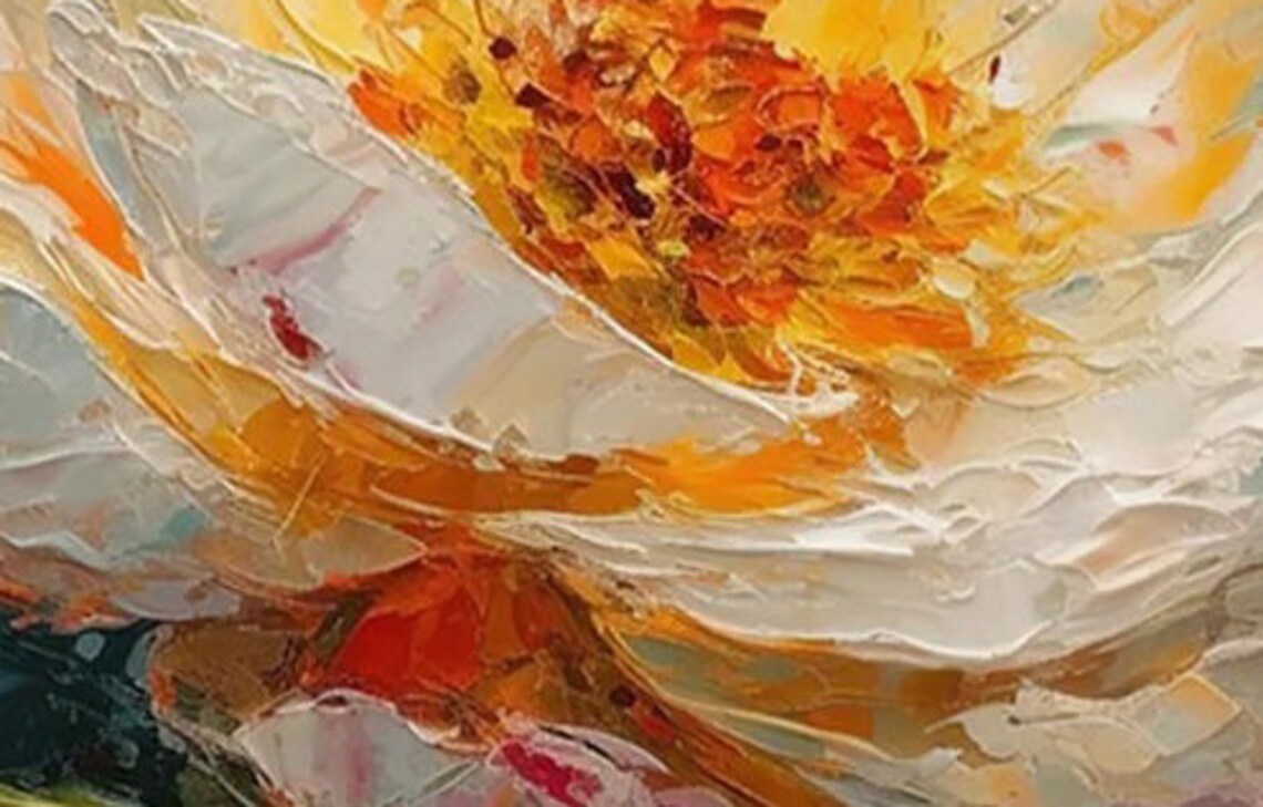 Abstract Floral Boho Oil-Painting-Style Art Print - Image 6