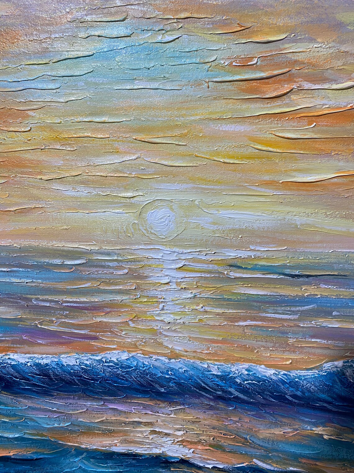 Original Sunset Seascape, Abstract Ocean Art Print - Image 6