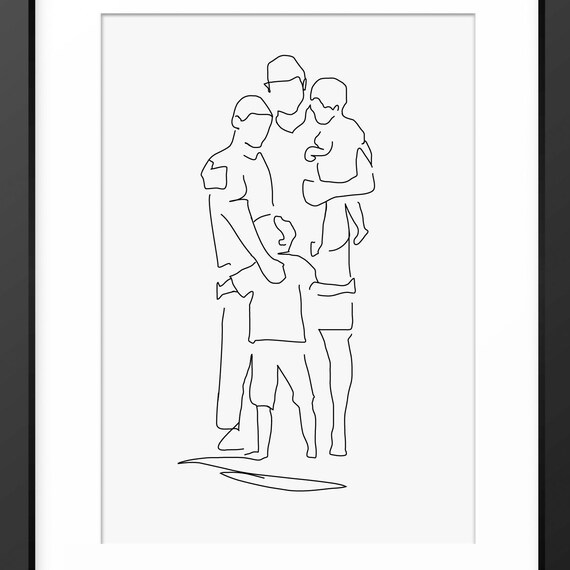 Gay Family Print 2 Dads Family Print Family Line Art Family Drawing Family Illustration Gift For Dad Fathers Day Print Gay Wall Art
