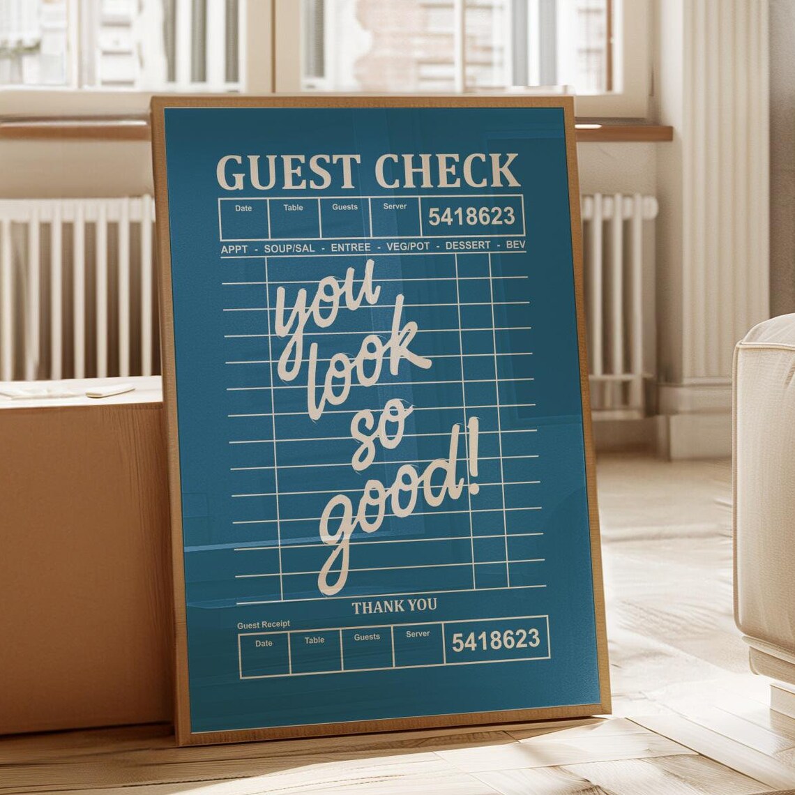 Guest Check Poster Print, Trendy Bar Cart Decor - Image 4