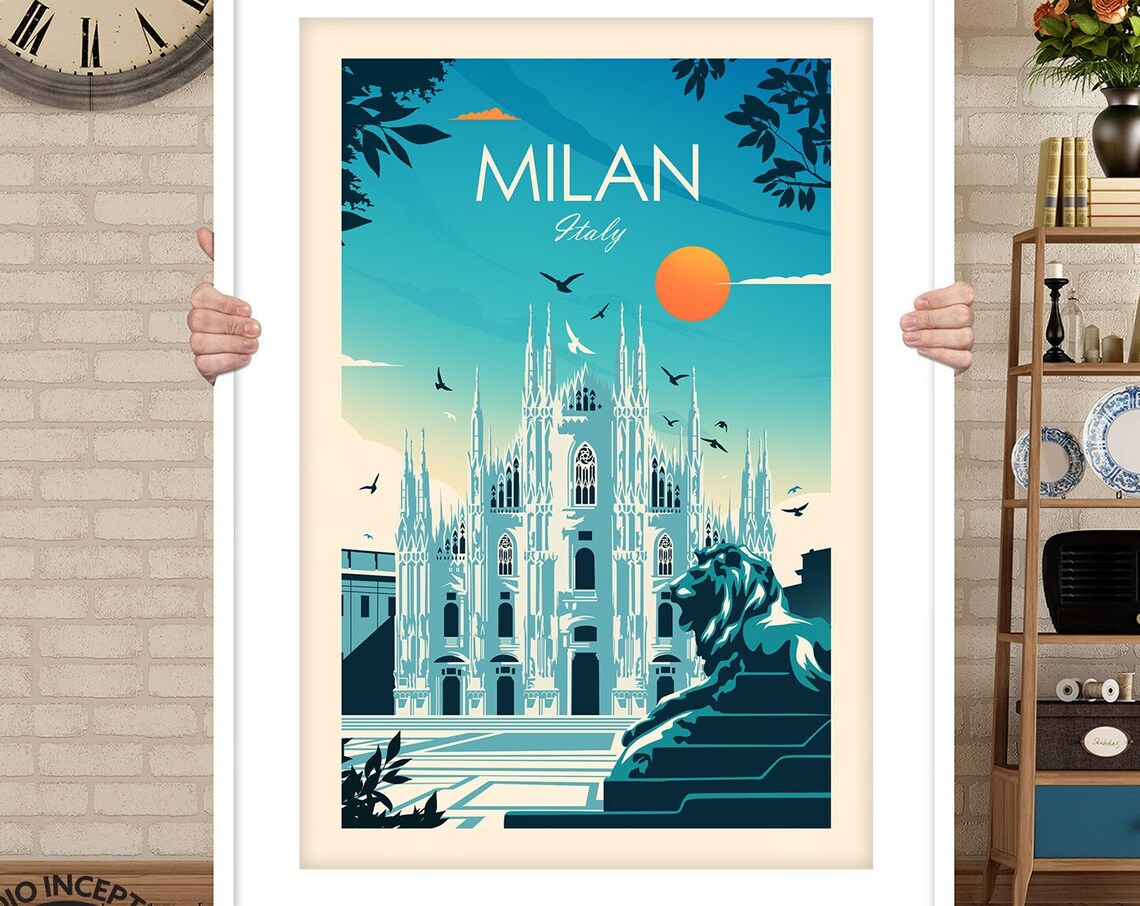 Milan Cathedral Italy Travel Poster, Duomo Di Milano - Image 3