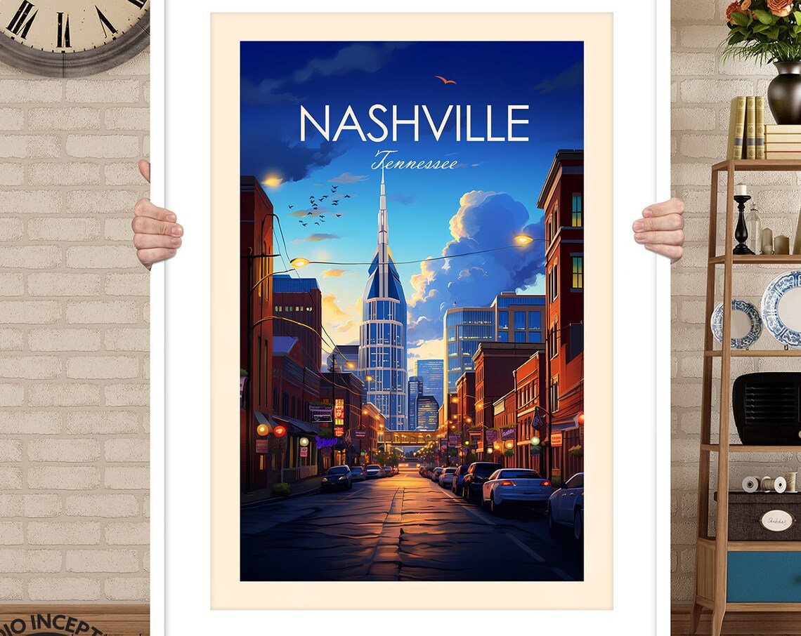 Nashville Traditional Travel Poster, Tennessee Print - Image 3