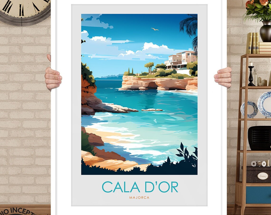 Cala Dor Travel Poster, Mallorca Personalised Gift - Image 3